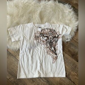 BOGO Anvil cowboy up white youth small T-shirt NWTs